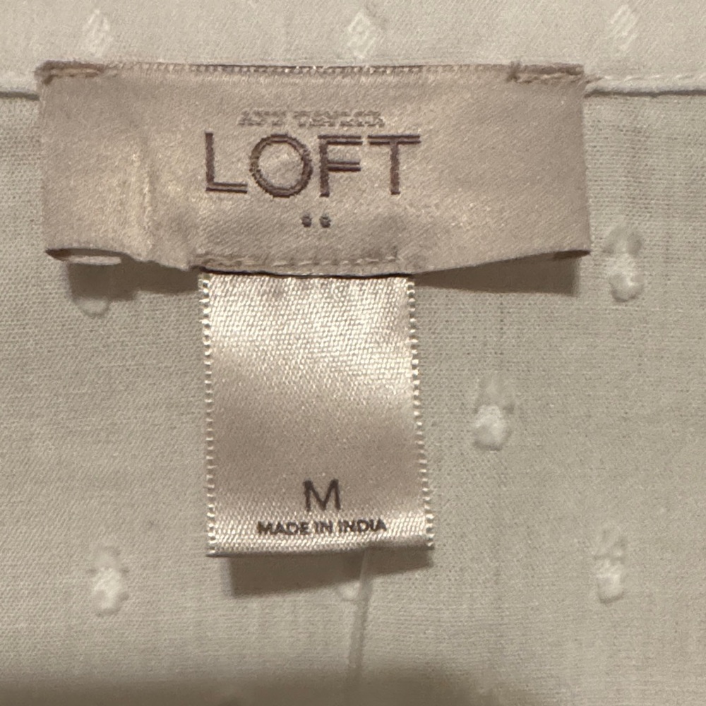 LOFT White Textured Blouse - Picture 3 of 5